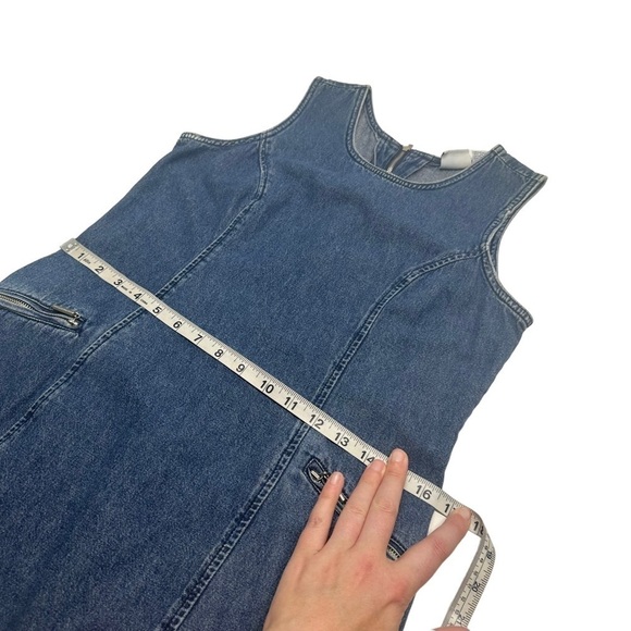 •- Y2K Vintage 90s Denim Sleeveless Dress C20 - Picture 8 of 10